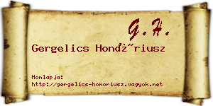 Gergelics Honóriusz névjegykártya